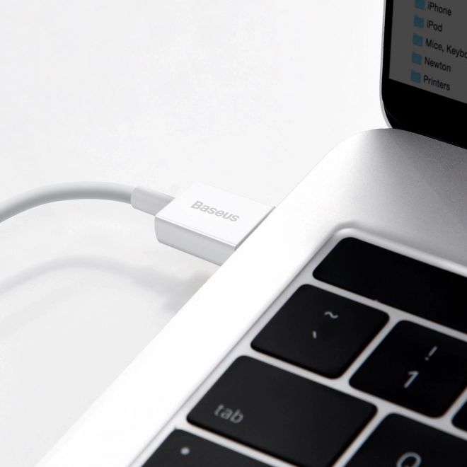 Kábel USB na iPhone 2.4A 2m Bílý