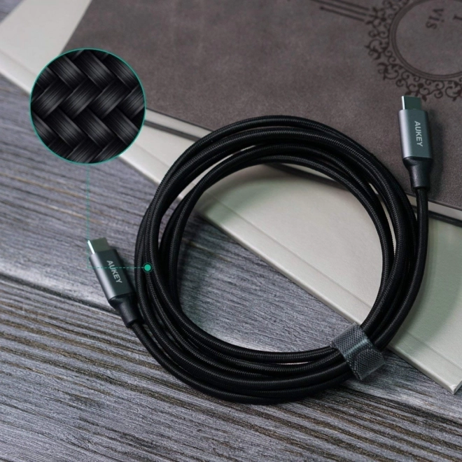 Nylonový kábel AUKEY Quick Charge USB-C na USB-C 2m