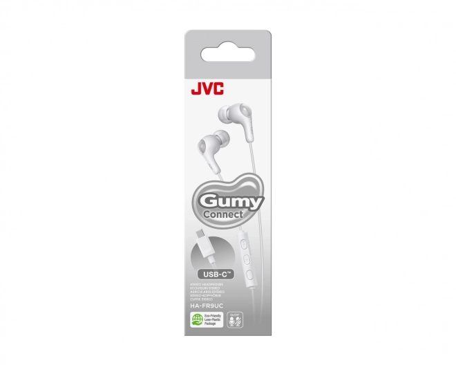 JVC Gumy Connect drôtové USB‑C slúchadlá do uší s mikrofónom – biela