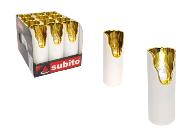 Elektrický LED svietnik - Zlatý s bielym plameňom