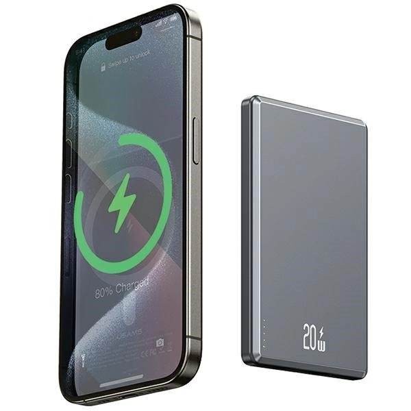 Indukčná power banka 5000mAh MagSafe rýchle nabíjanie PD 20W šedá