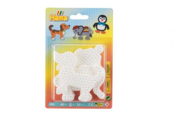 Podložka na zažehľovanie korálok Hama MIDI slon, tučniak, pes plast 3ks na karte 12x18x3cm