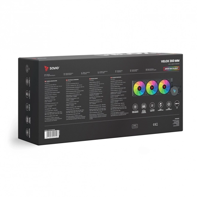 Vodný chladič Savio VELOX 360 MM s RGB