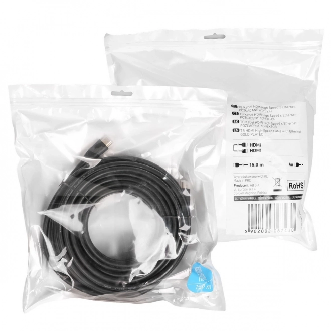 Elektronický pozlátený HDMI kábel 10m v2.0