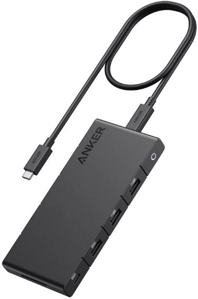 USB-C Hub 10v1 s duálnym displejom, 2x4K HDMI, čierny