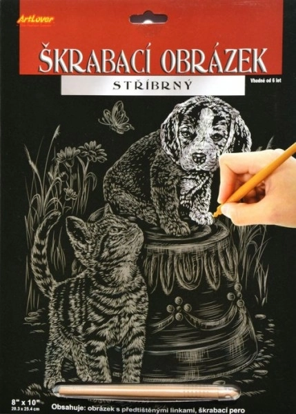 Škrabací obrázok strieborný Kôň