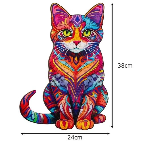 Drevené Puzzle Mačka