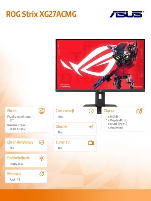 Monitor 27 palcov IPS HDMI USB-C s 1 ms reakciou a 270Hz obnovovacou frekvenciou