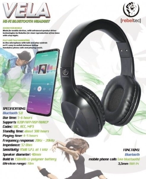 Bluetooth slúchadlá Vela