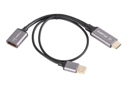 Adaptér HDMI na DisplayPort 4K 20 cm strieborný