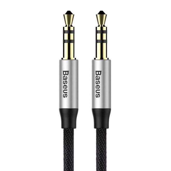 Baseus Yiven Audio Kábel Mini Jack 3,5 mm AUX, 1 m (čierny-strieborný)