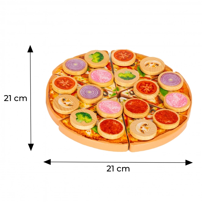 Drevená pizza na krájanie s Velcro pre deti