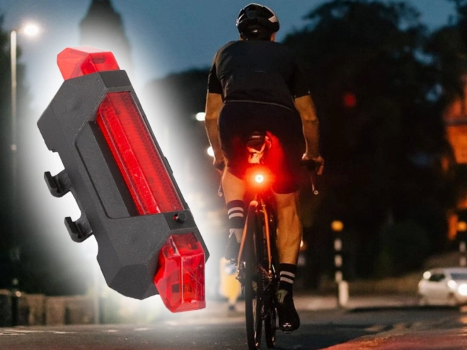 Sada predného a zadného LED svetla na bicykel s USB nabíjaním