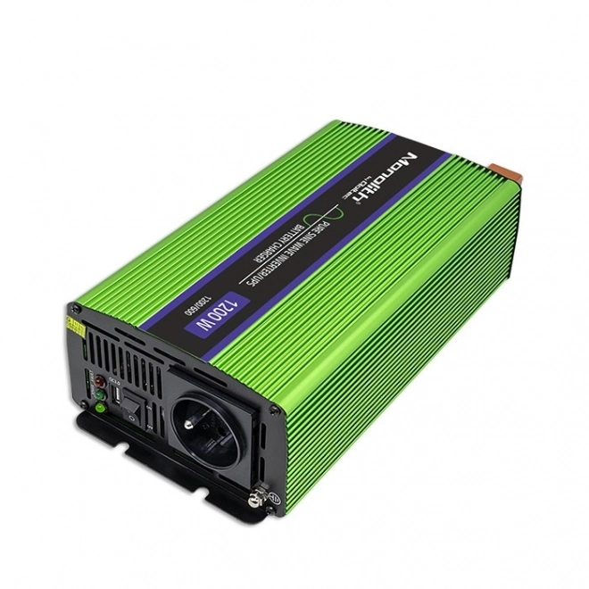 Prenosná nabíjačka a UPS Qoltec 600W 1200W 12V na 230V s čistou sínusovkou