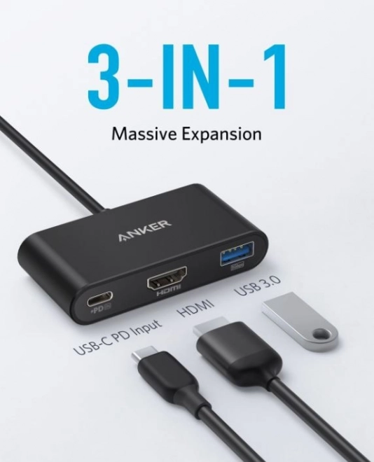 USB-C Hub 3v1 s 4K HDMI