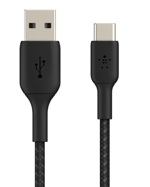 Pletený USB-C na USB-A kábel 3m čierny