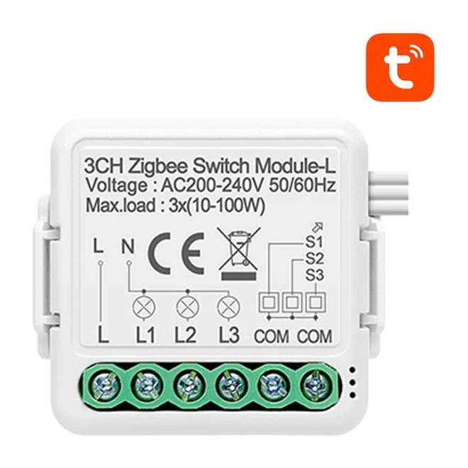 Chytrý spínací modul ZigBee Avatto bez neutrálu