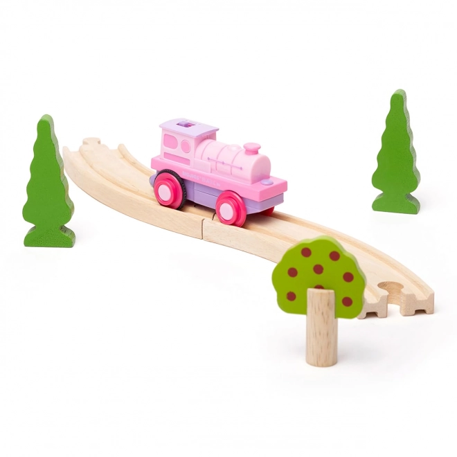 Bigjigs Rail Elektrická lokomotíva Strong Pink