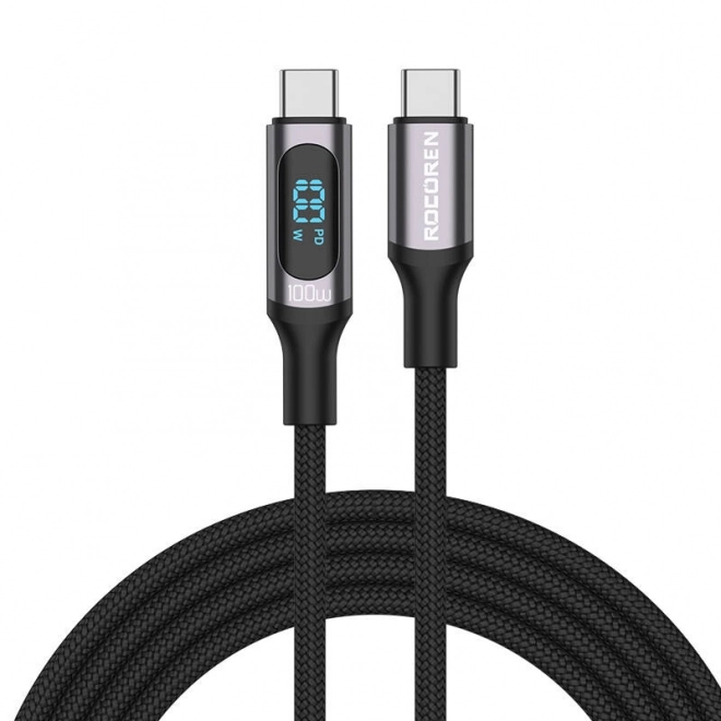 Rýchlonabíjací kábel USB-C na USB-C, PD, 1 m, šedý