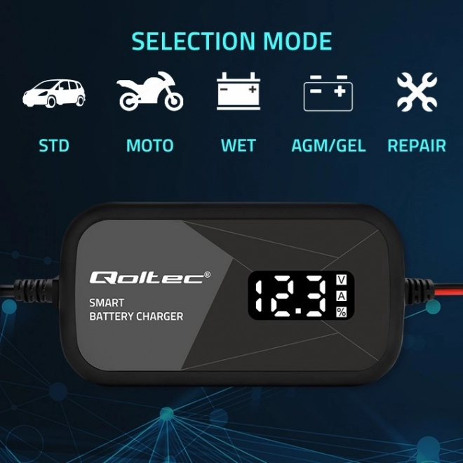 Inteligentná mikroprocesorová nabíjačka 12V, 2A s LCD displejom