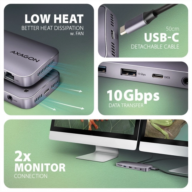 Wieloportowy USB-C Hub s M.2 slotom 12v1 10Gbps