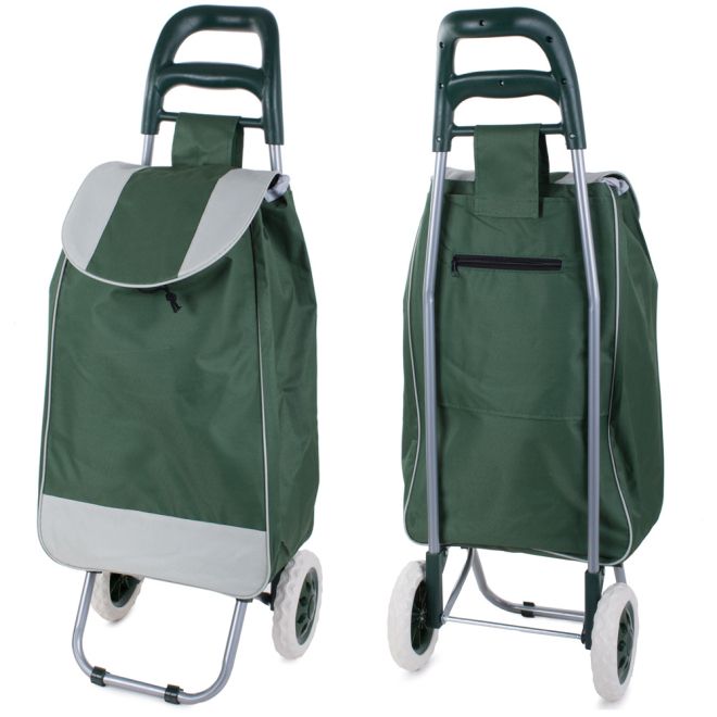 Nákupný vozík nákupná taška na kolieskach zelená