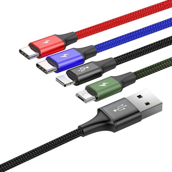 Rýchly kábel Baseus 4v1 USB-C Lightning Micro čierny