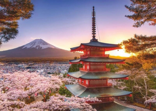 Rozkvitnuté čerešne v Japonsku 1000 dielikov