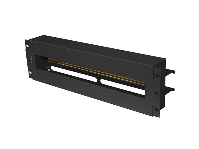 Panel distribúcie napätia 3U 19 palcov s DIN lištou TS-35 čierny