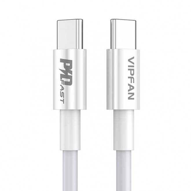 Vipfan USB-C na USB-C kábel 1m biely