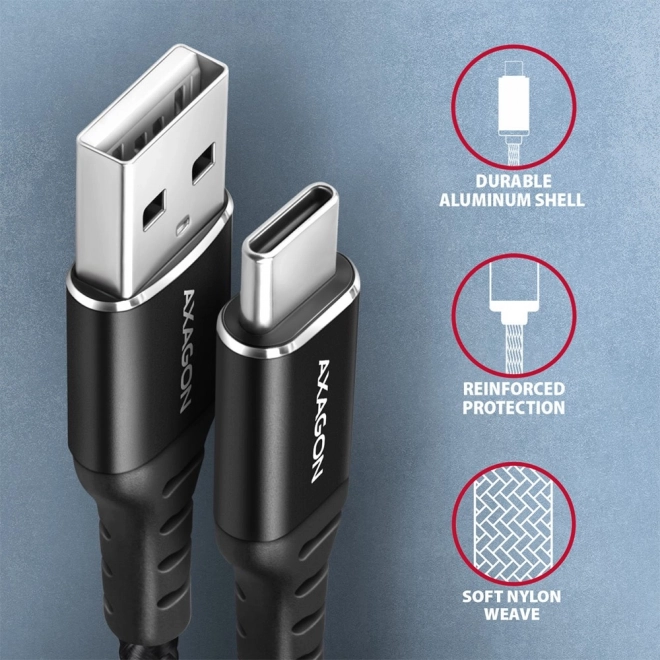Premium USB-C na USB-A čierny kábel 2m