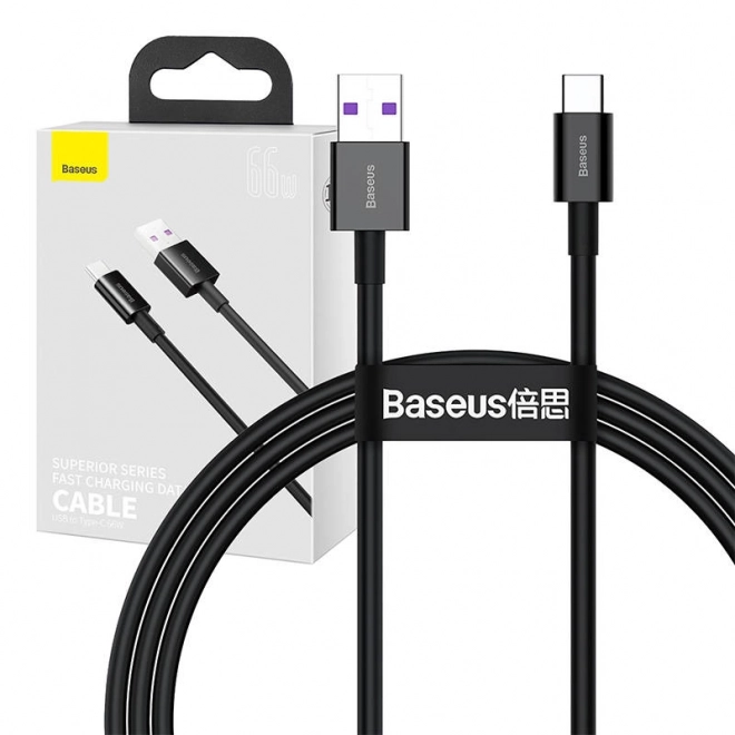 Kábel USB na USB-C Baseus Superior, 66W, 1m (čierny)