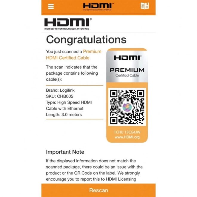 Kábel HDMI Ultra HD 3m