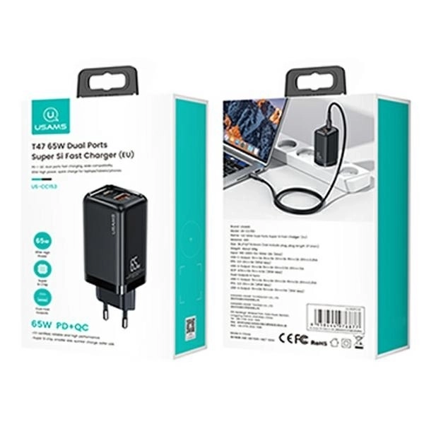 Nabíjačka USAMS T47 USB/ USB-C 65W PD Rýchla
