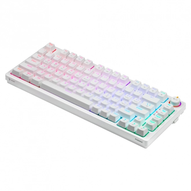 Bezdrôtová mechanická klávesnica Phenix White s prepínačmi Gateron Red Pro