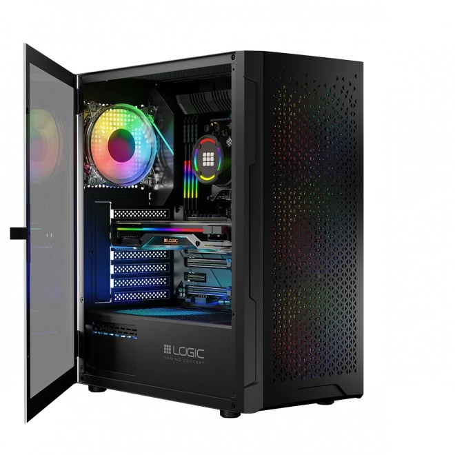 Počítačová skrinka LOGIC Aramis ARGB Midi USB 3.0 Čierna