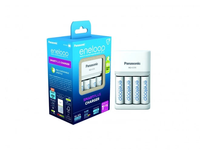 Eneloop nabíjačka Smart and Quick BQCC55 + 4x AA batérie