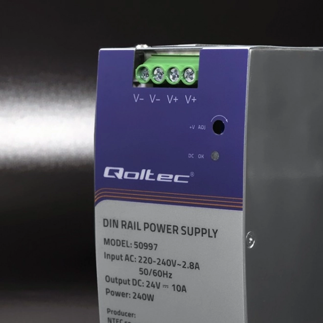 Napájací zdroj na DIN lištu 240W 24V značky Qoltec
