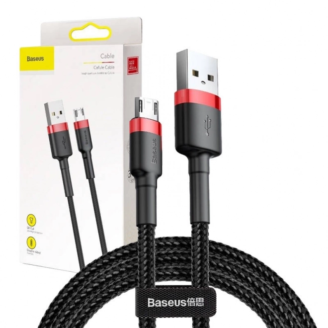 Kábel Baseus Cafule Micro USB 2A 3m čierno-červený