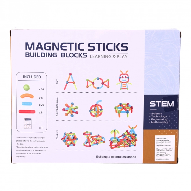 Magnetické stavebné kocky - sada 52 dielov