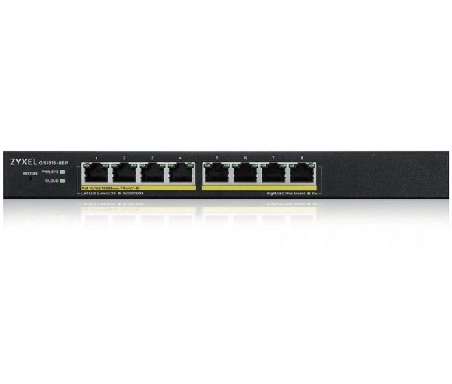 Pripojovateľný prepínač GS1915-8EP PoE Smart 60W 802.3at od firmy Zyxel