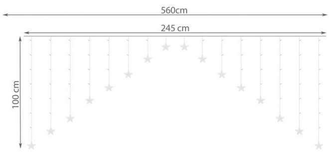 Kurtyna svetelná s 136 LED - multikolor