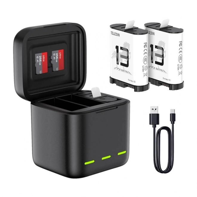 Trojkanálová nabíjačka Telesin pre GoPro Hero 13 Black