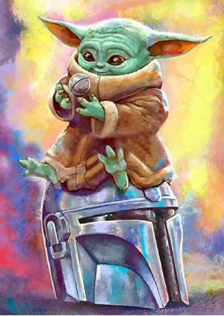 Súprava na maľovanie diamantov - Star Wars Baby Yoda