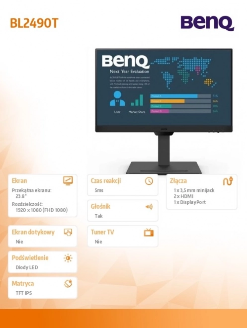 Monitor 24 palcov LED IPS s HDMI