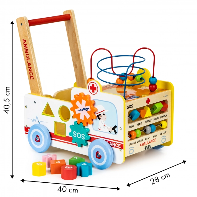 Drevené vzdelávacie chodítko Sanitka