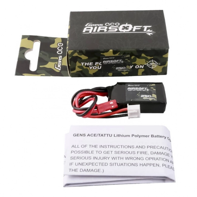 Airsoft batéria Gens Ace 250mAh 7.4V LiPo s JST-SYP konektorom