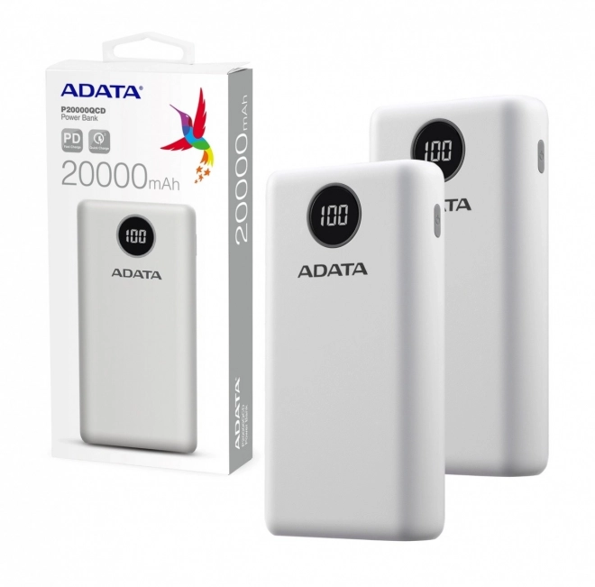 Biela powerbanka ADATA 20000 mAh QC/PD