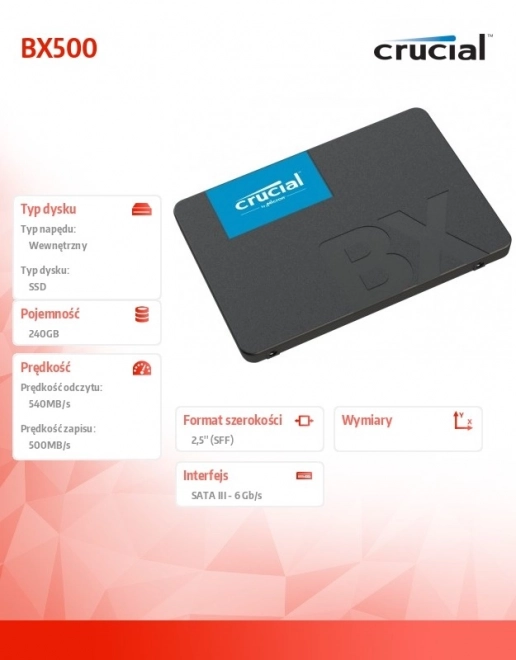 Crucial SSD disk BX500 240GB SATA 2.5