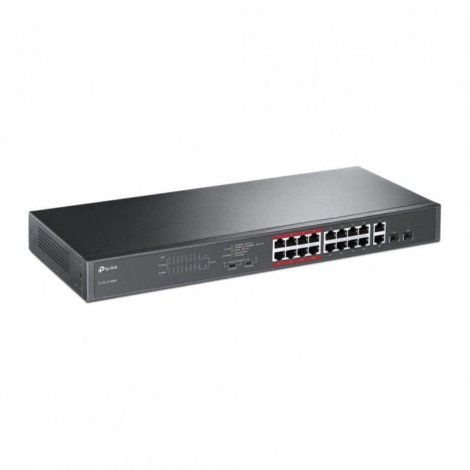 Prepínač 16-portový PoE+ TL-SL1218MP s gigabitovými portami RJ45 a SFP slotmi